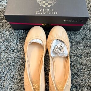 Vince Camuto Beige Leather Flats